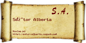 Sátor Alberta névjegykártya